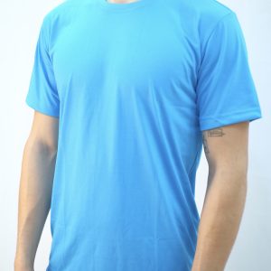 Camiseta Slim PV masculina, manga curta, cor azul escola