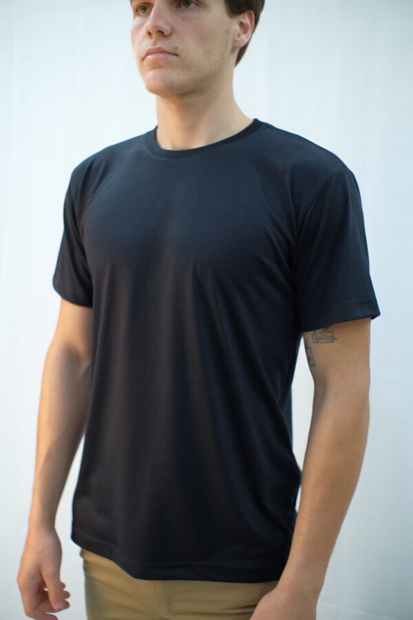 Camiseta Slim PV masculina m. curta, cor preto