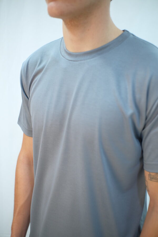 Camiseta Slim PV masculina m. curta, cor cinza claro - Image 2
